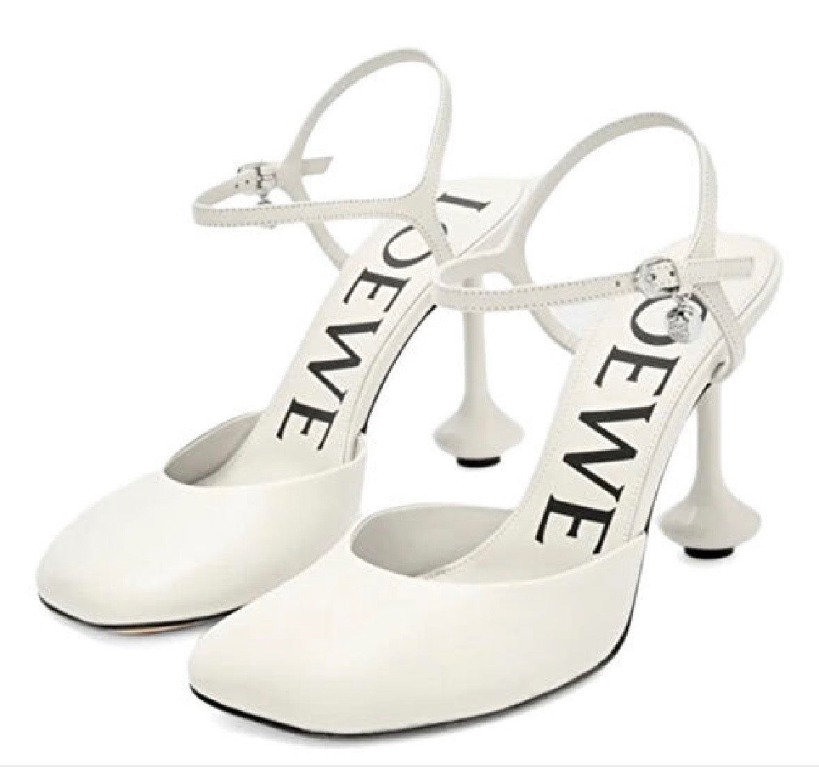 Loewe Toy Leather Heeled Shoes 38 White