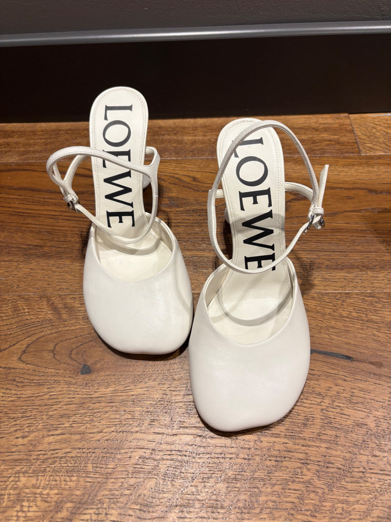 Loewe Toy Leather Heeled Shoes 38 White