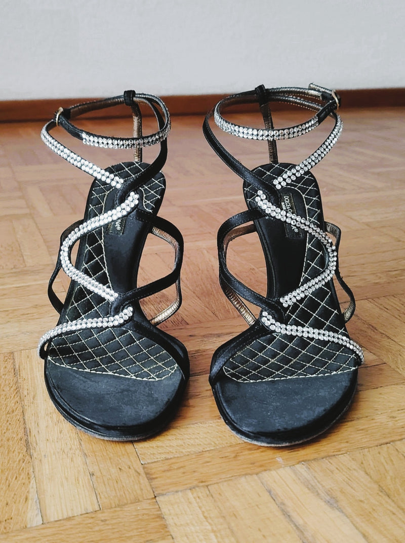 Dolce & Gabbana Jewelled Satin Sandals