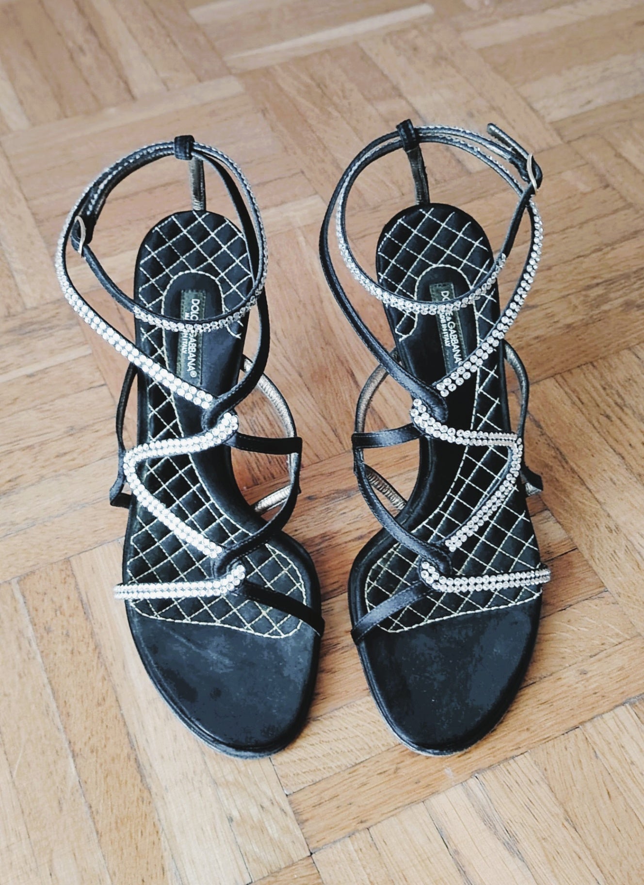 Dolce & Gabbana Jewelled Satin Sandals