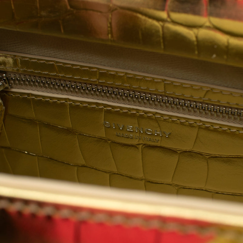Givenchy Antigona Lock Crocodile-embossed Leather Bag