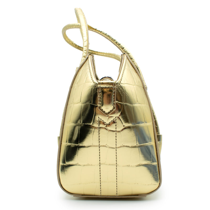 Givenchy Antigona Lock Crocodile-embossed Leather Bag