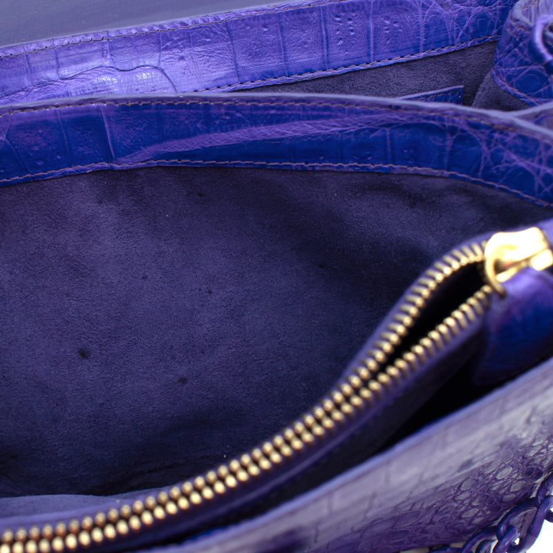 Nancy Gonzalez Butterfly Crocodile Flap Bag
