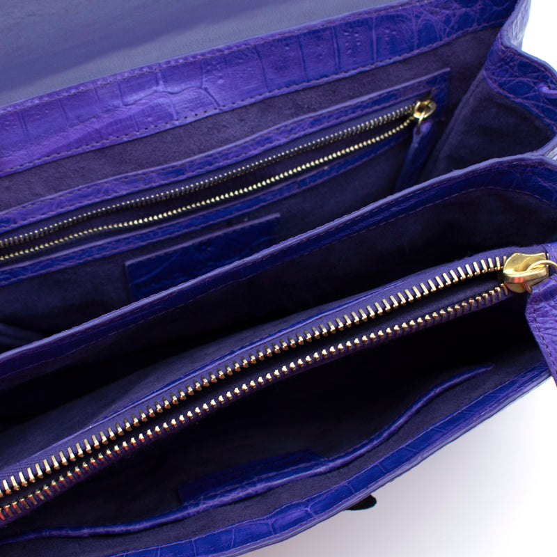 Nancy Gonzalez Butterfly Crocodile Flap Bag