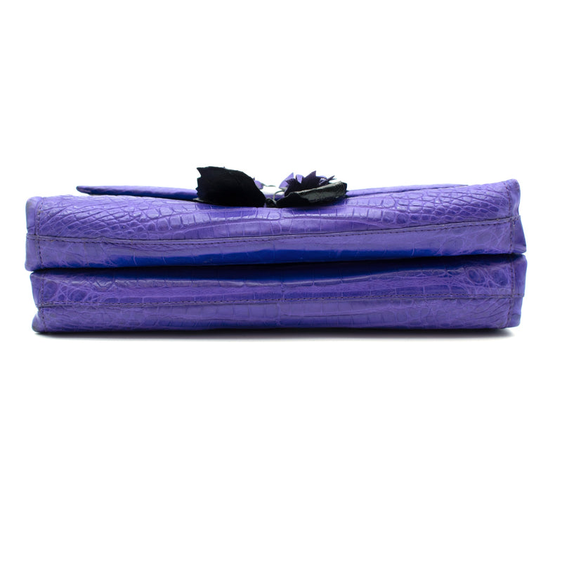 Nancy Gonzalez Butterfly Crocodile Flap Bag