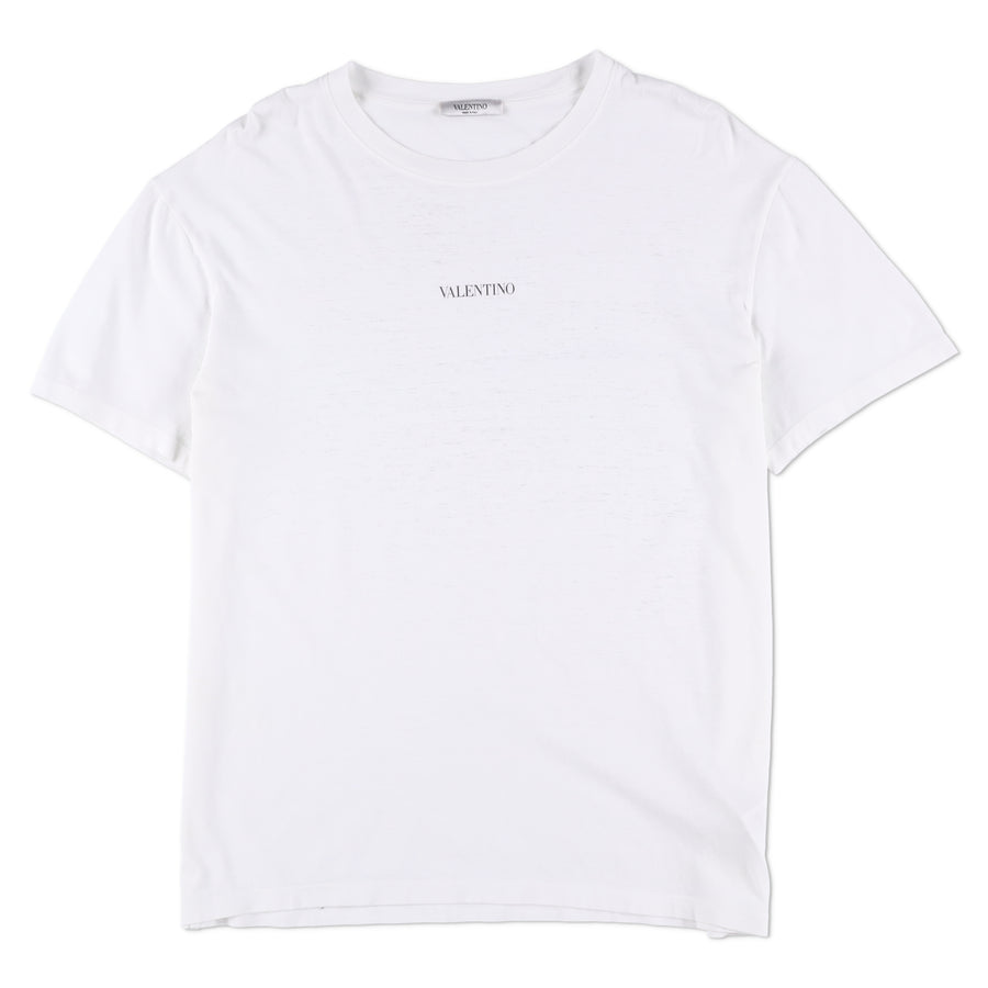 Valentino White Logo Print Cotton T-Shirt
