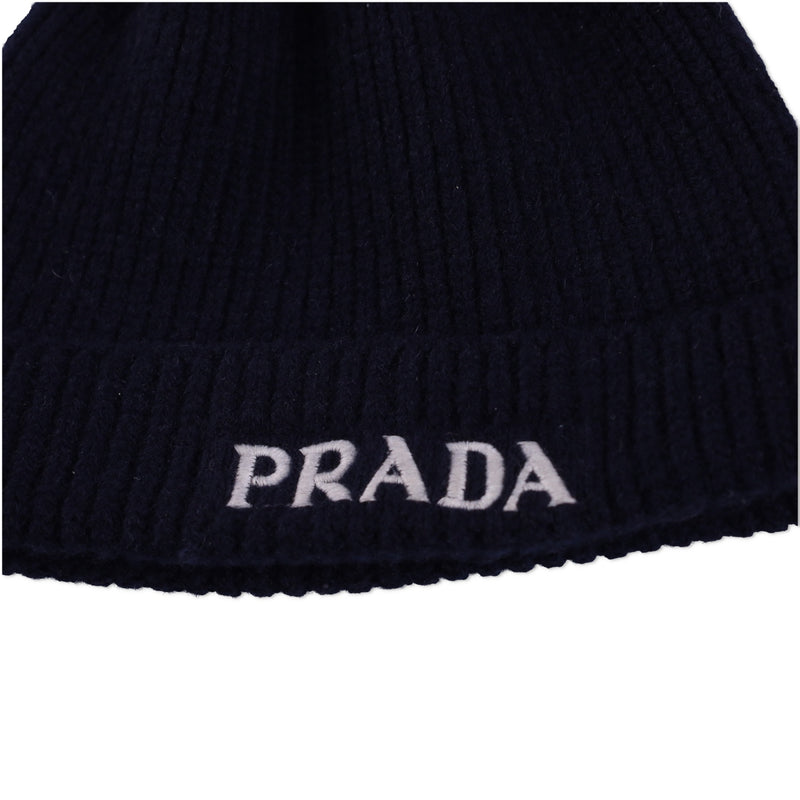 Prada Logo-Embroidered Beanie