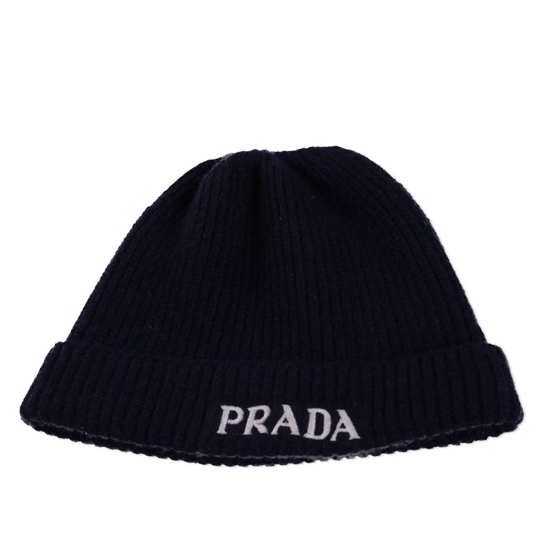Prada Logo-Embroidered Beanie