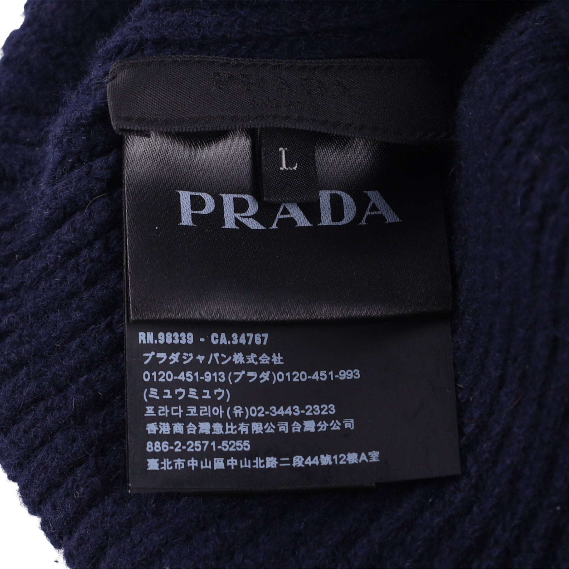 Prada Logo-Embroidered Beanie