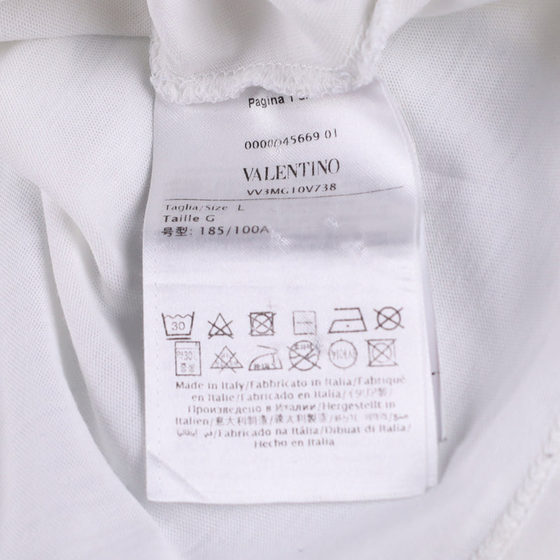Valentino White Logo Print Cotton T-Shirt