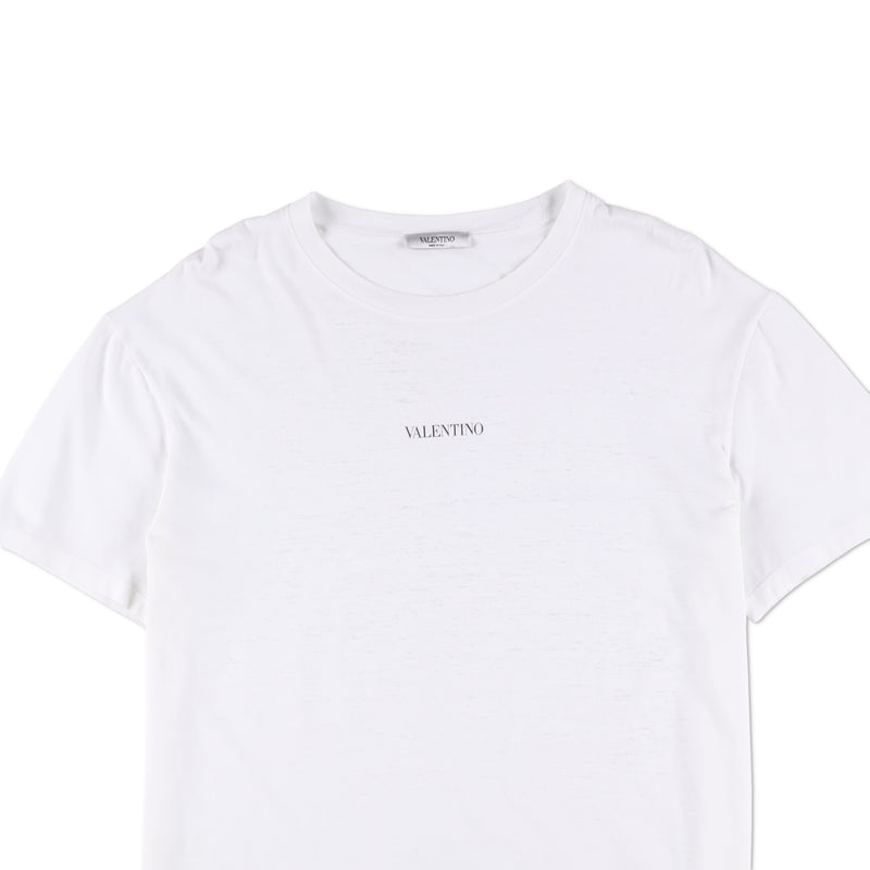 Valentino White Logo Print Cotton T-Shirt
