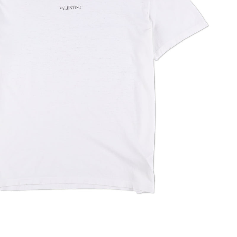 Valentino White Logo Print Cotton T-Shirt