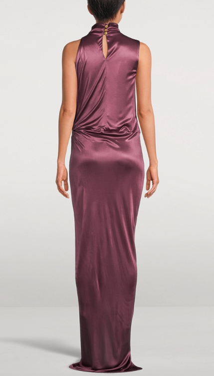 Balmain Interlock Halterneck Long Dress