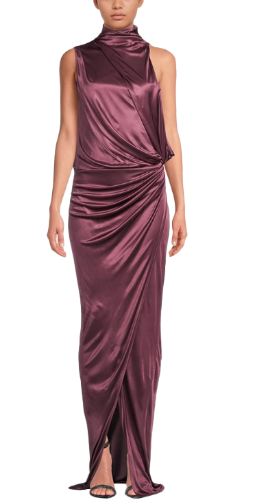 Balmain Interlock Halterneck Long Dress