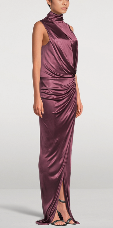 Balmain Interlock Halterneck Long Dress