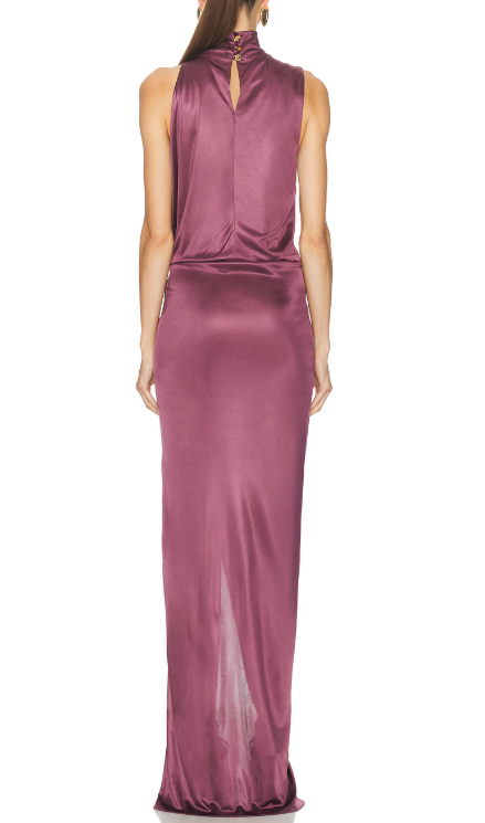 Balmain Interlock Halterneck Long Dress