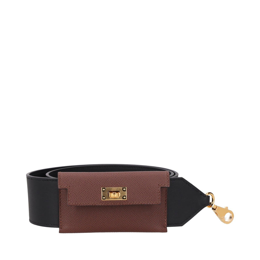 Hermès Kelly Pocket 50 Mm Bag Strap Black, Brown Leather Accessory