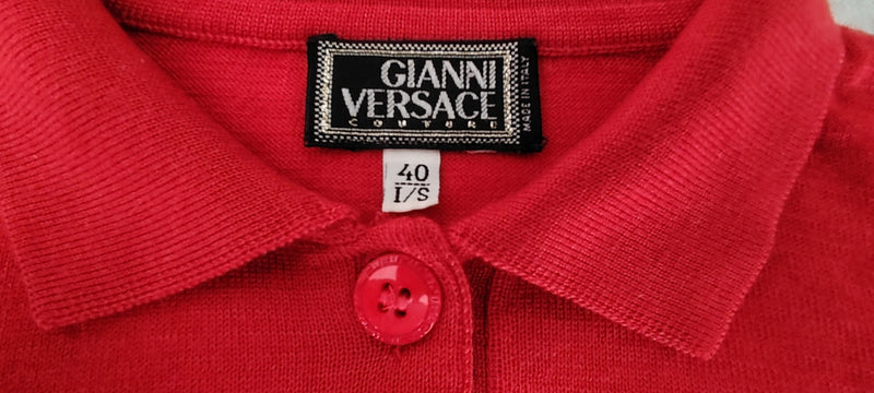 Gianni Versace Red Cashmere & Silk Polo Shirt
