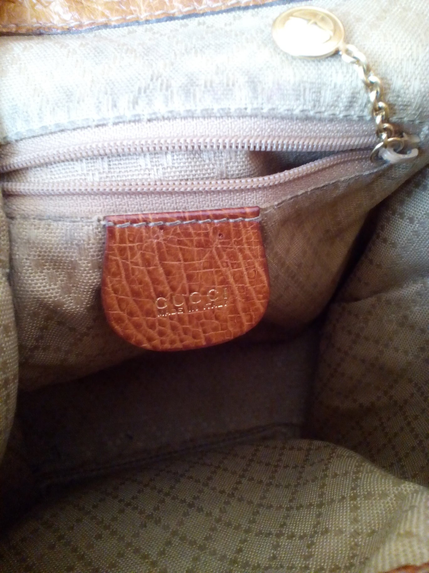 GUCCI  Bamboo mini ostrich backpack