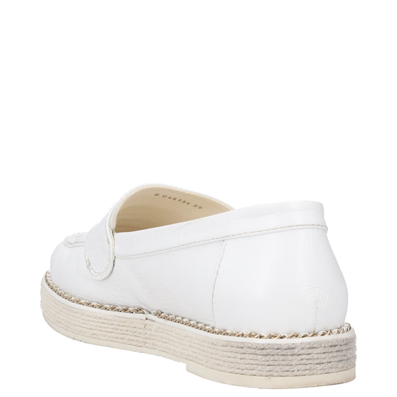 Chanel Interlocking CC Logo Leather Loafers