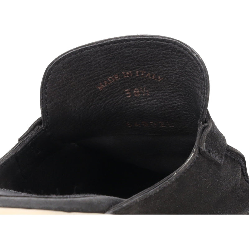 Loro Piana Black Suede Summer Charms Walk Mules