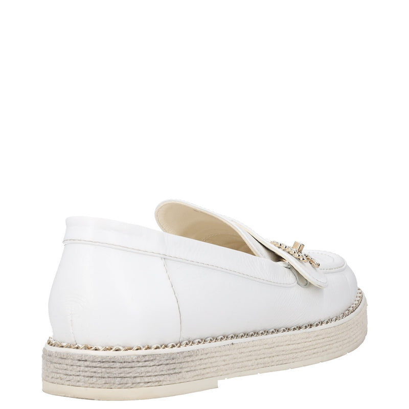Chanel Interlocking CC Logo Leather Loafers