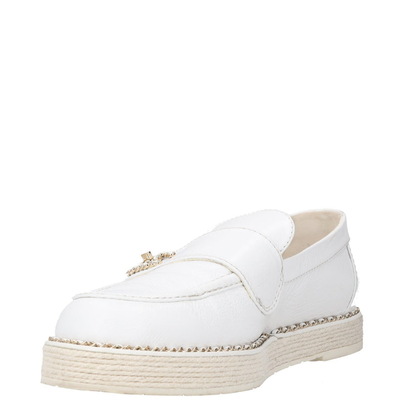 Chanel Interlocking CC Logo Leather Loafers