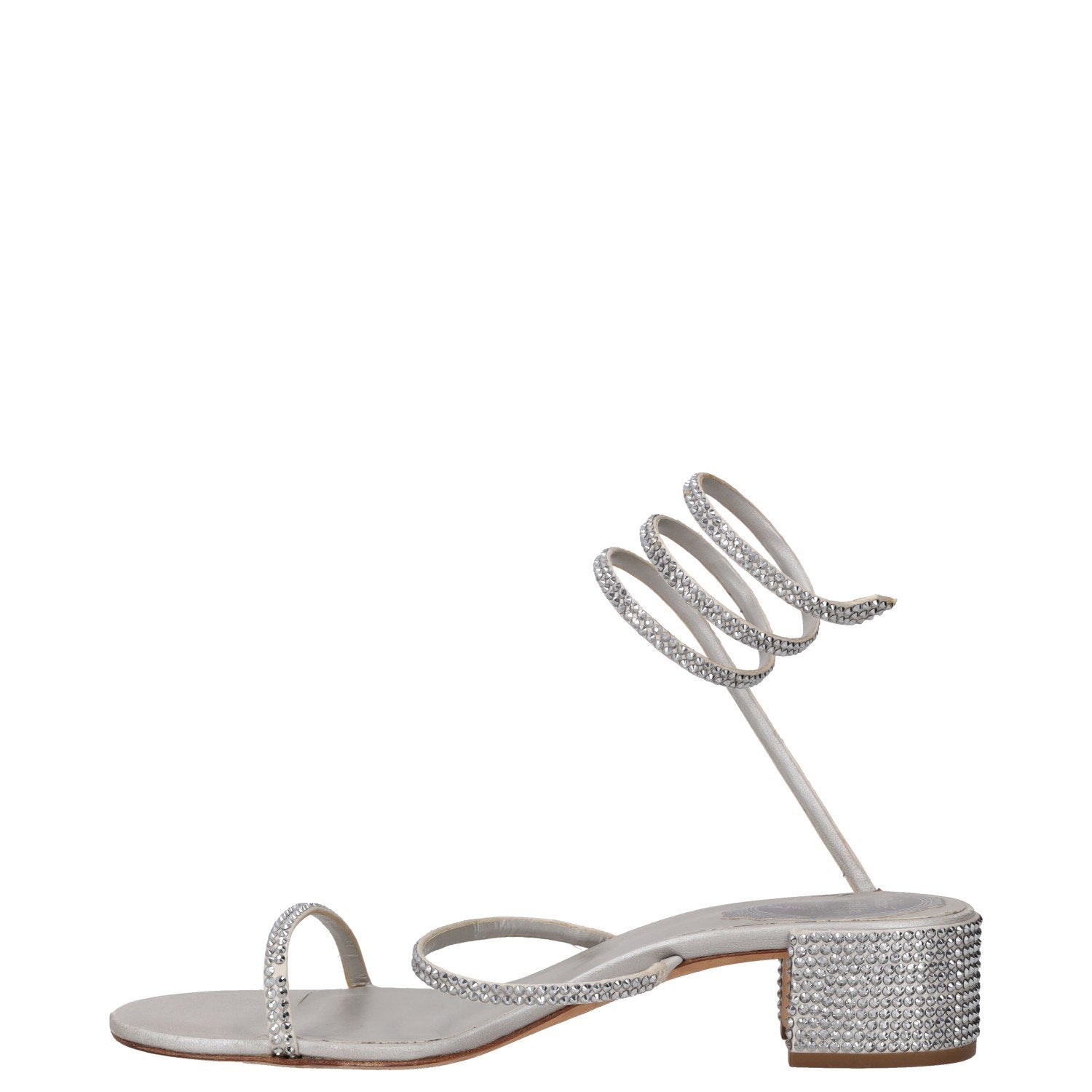 Rene Caovilla Cleo Crystal-embellished Satin Sandals