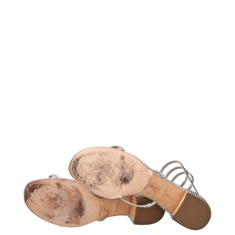 Rene Caovilla Cleo Crystal-embellished Satin Sandals