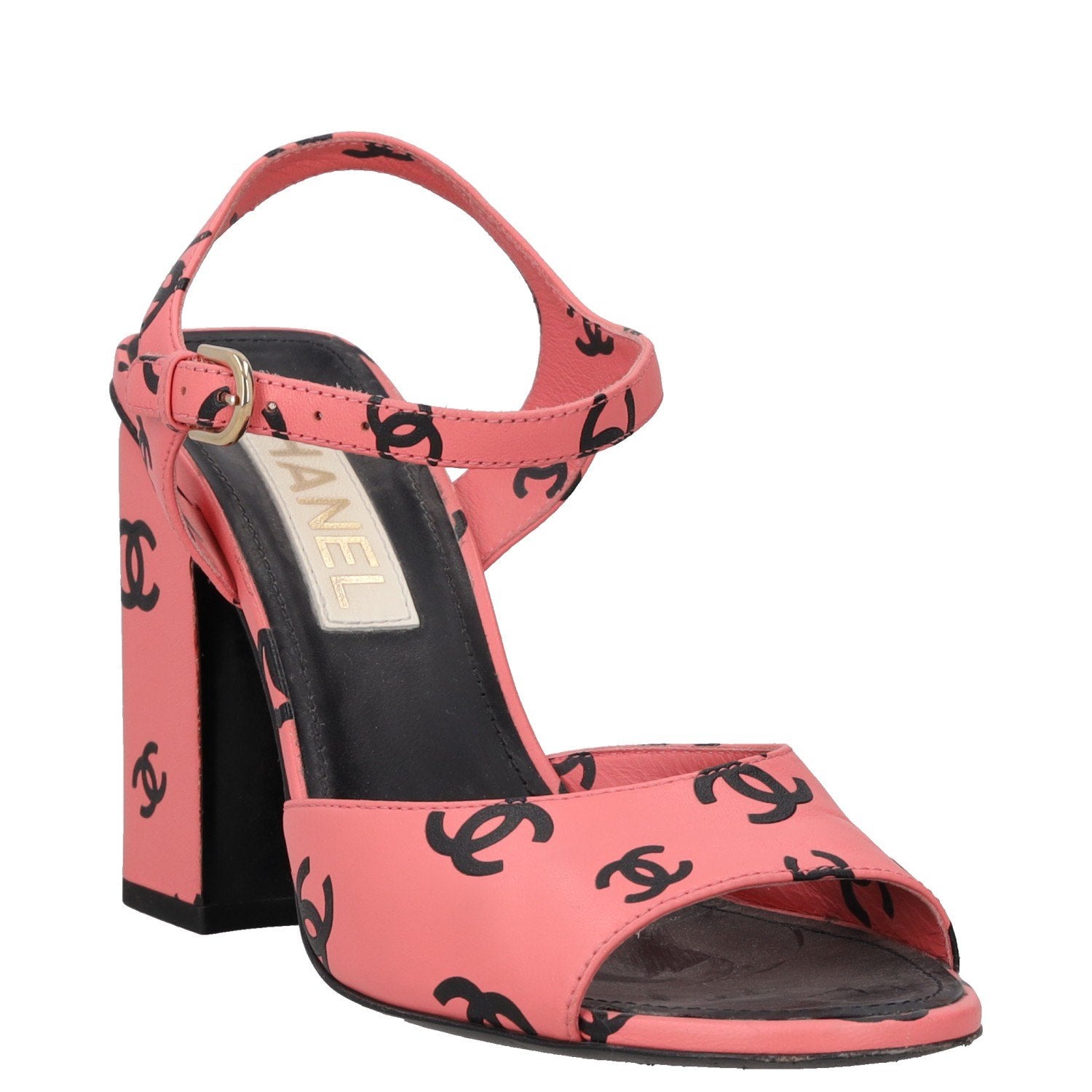 Chanel Printed Lambskin Coco Beach Block Heel