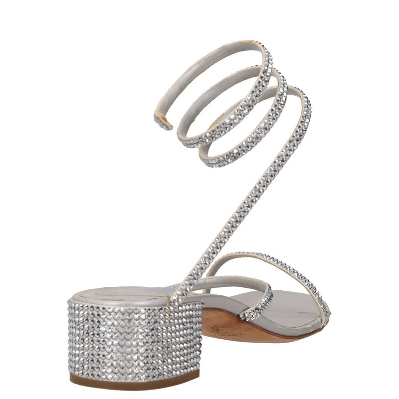 Rene Caovilla Cleo Crystal-embellished Satin Sandals
