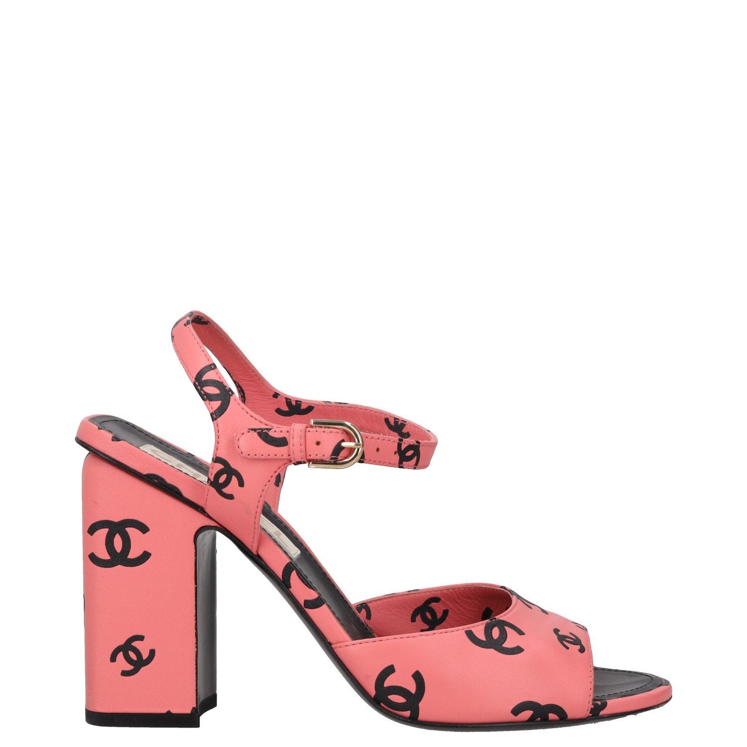 Chanel Printed Lambskin Coco Beach Block Heel