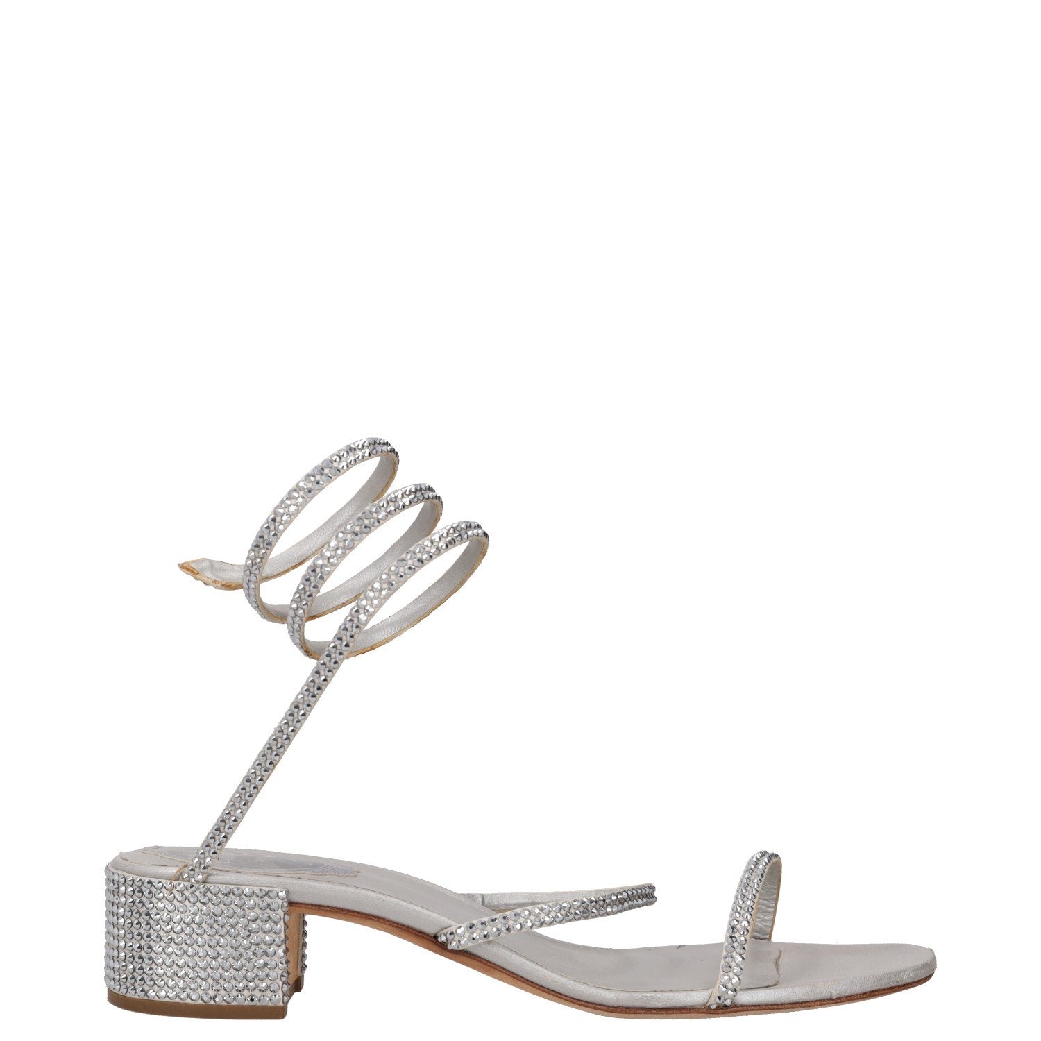 Rene Caovilla Cleo Crystal-embellished Satin Sandals