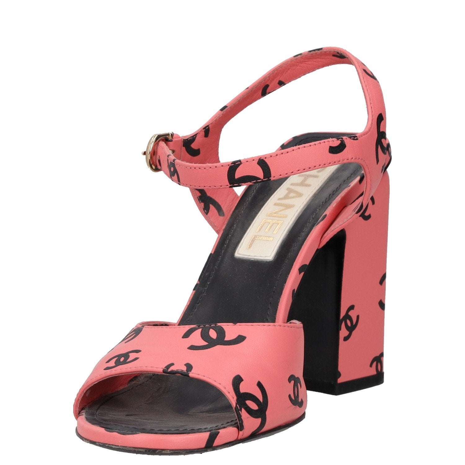 Chanel Printed Lambskin Coco Beach Block Heel