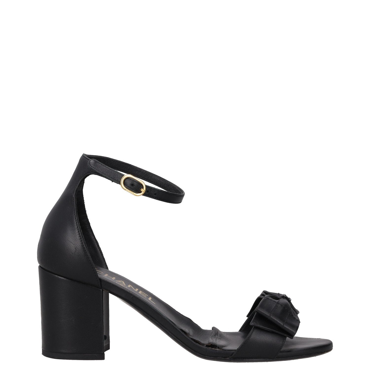  Chanel Interlocking CC Logo Bow Sandals