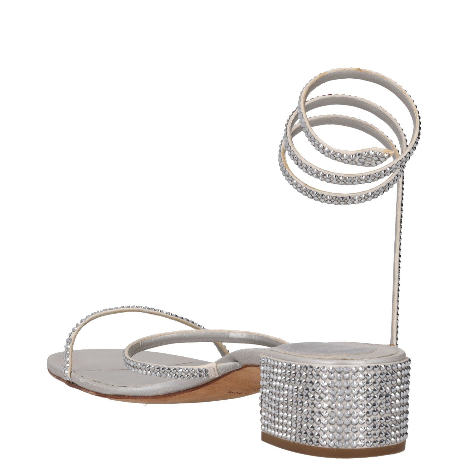 Rene Caovilla Cleo Crystal-embellished Satin Sandals