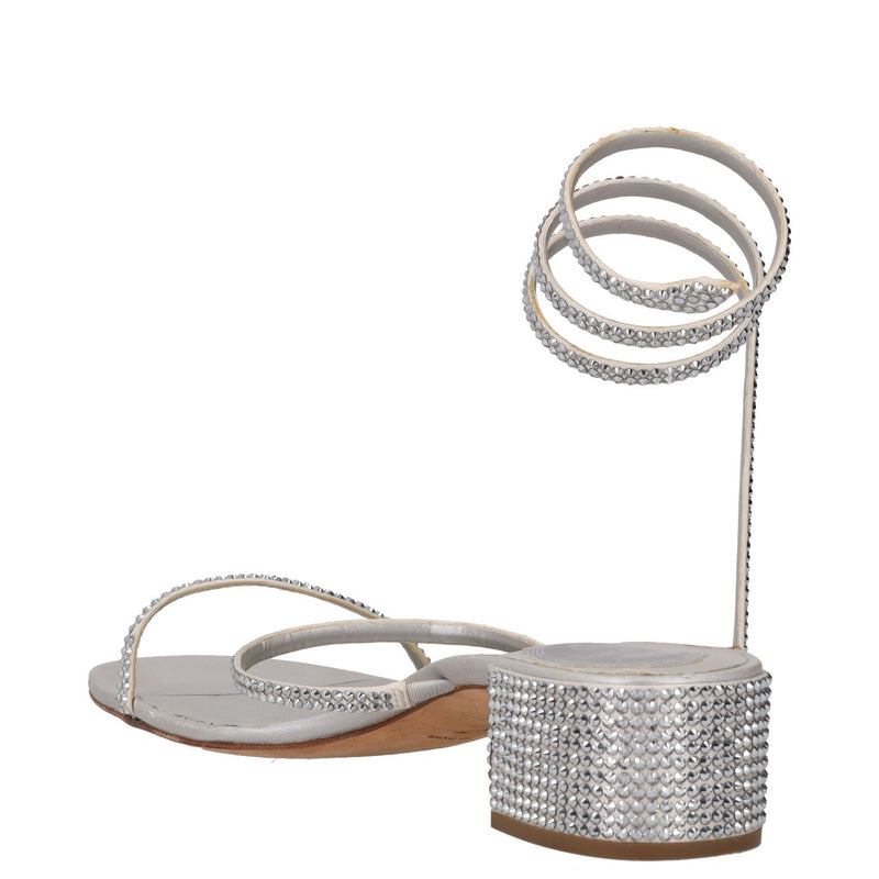 Rene Caovilla Cleo Crystal-embellished Satin Sandals