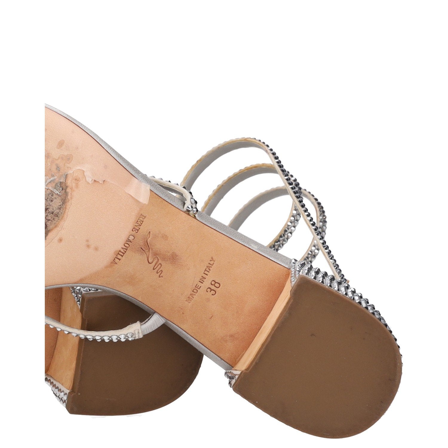 Rene Caovilla Cleo Crystal-embellished Satin Sandals