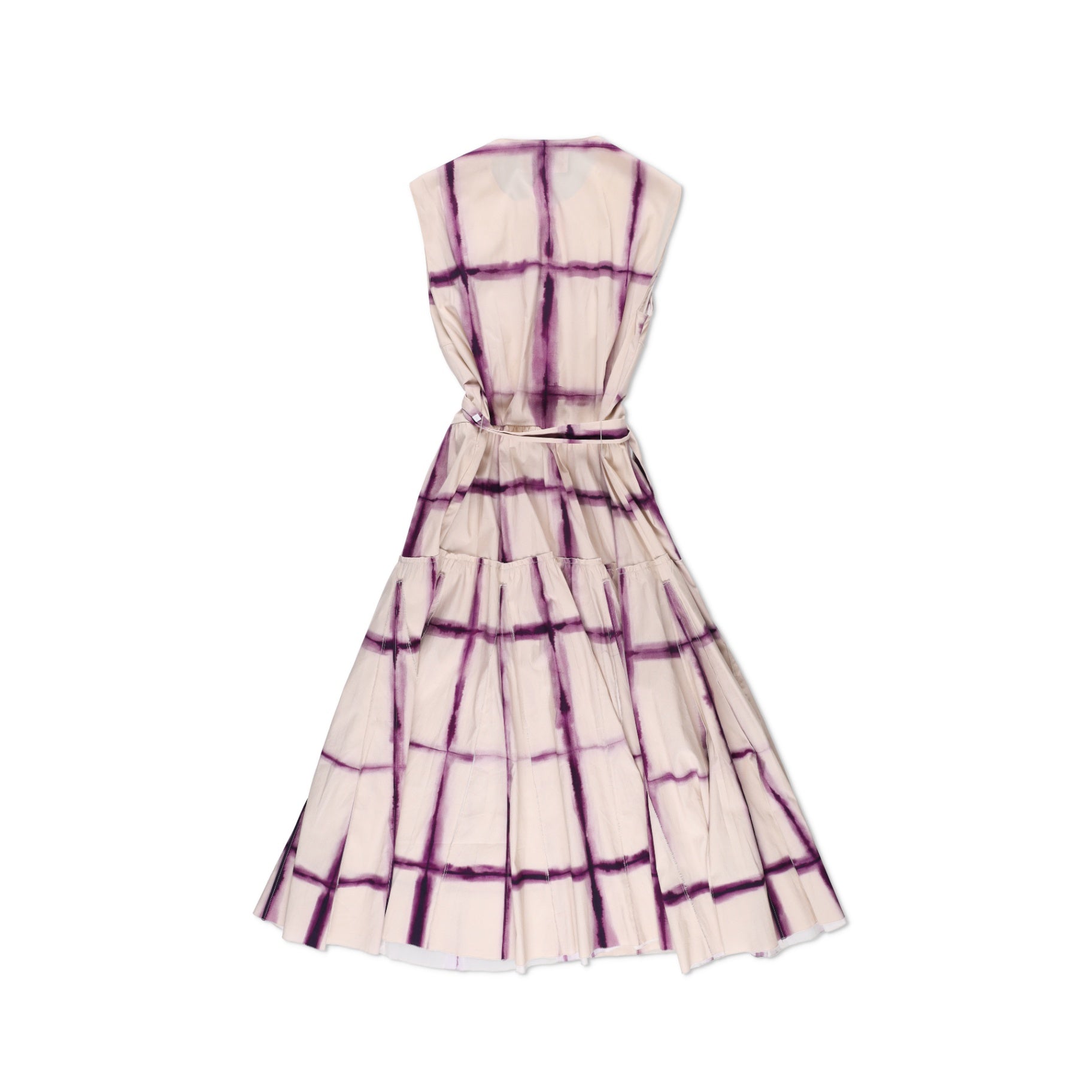 ⁠Prada Tie-Dye Grid Poplin Dress.