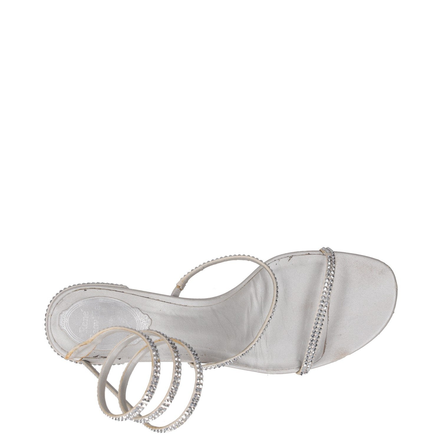 Rene Caovilla Cleo Crystal-embellished Satin Sandals