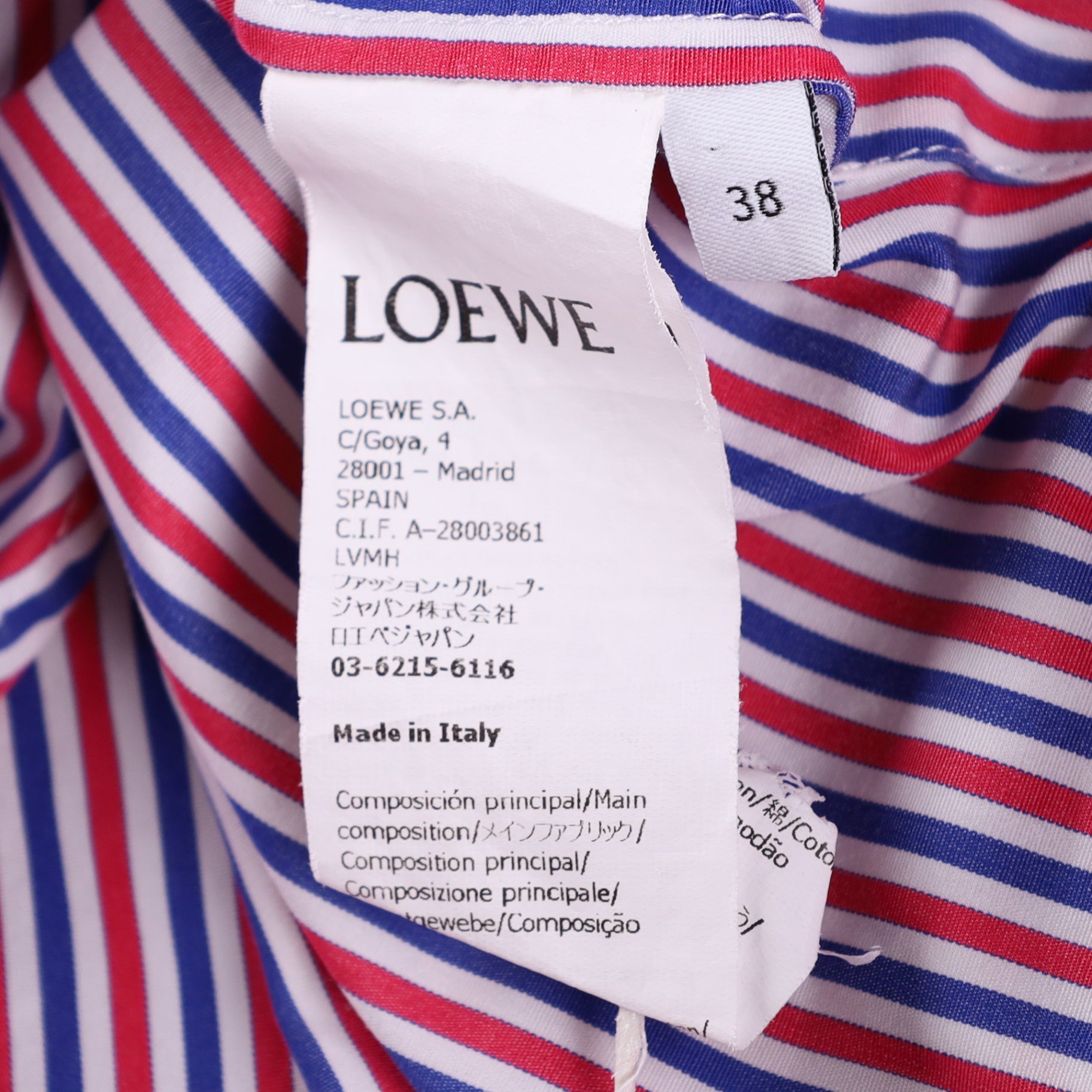 Loewe Turn Up Cuff Stripe Shirt