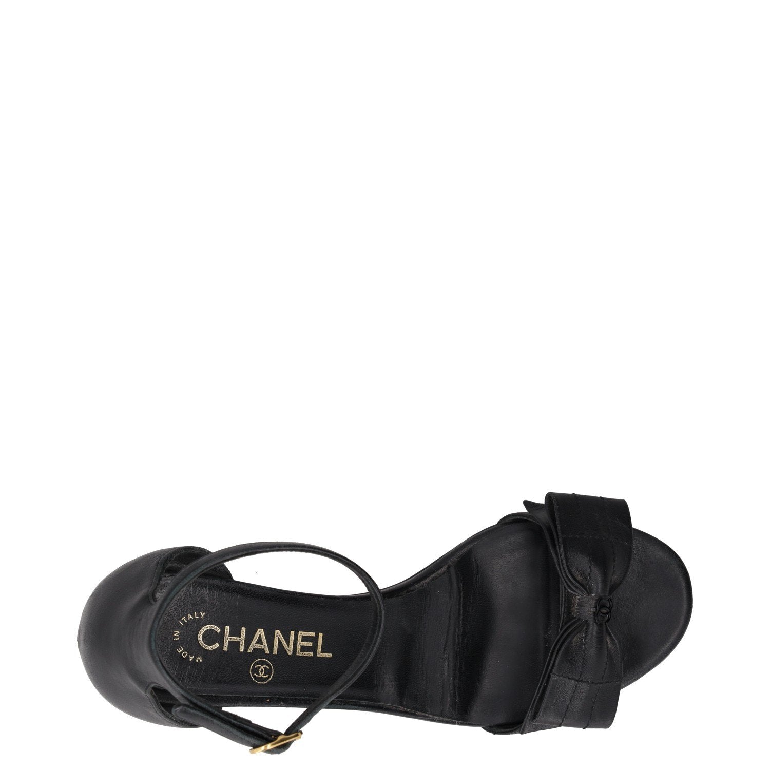  Chanel Interlocking CC Logo Bow Sandals