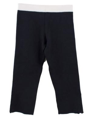 Ermanno Scervino Navy Knitted Cropped Trousers with Zippers