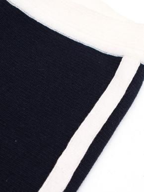 Ermanno Scervino Navy Knitted Cropped Trousers with Zippers