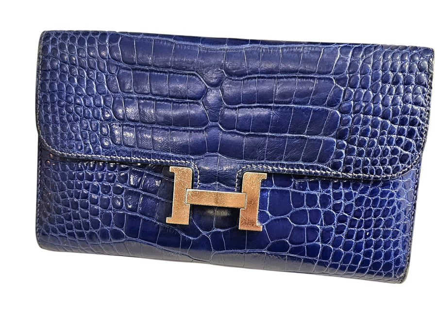 Hermès Blue Alligator Wallet Constance 2011