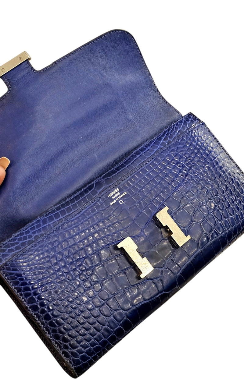 Hermès Blue Alligator Wallet Constance 2011
