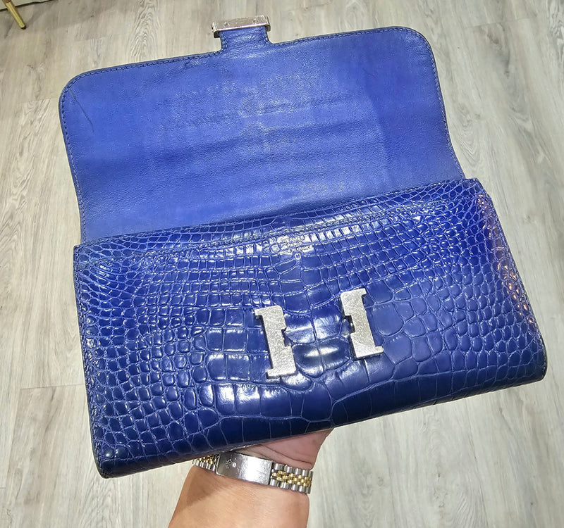 Hermès Blue Alligator Wallet Constance 2011