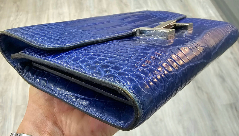 Hermès Blue Alligator Wallet Constance 2011