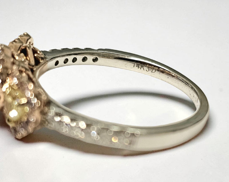  Yellow Diamond Trilogy Ring 14ct Gold 