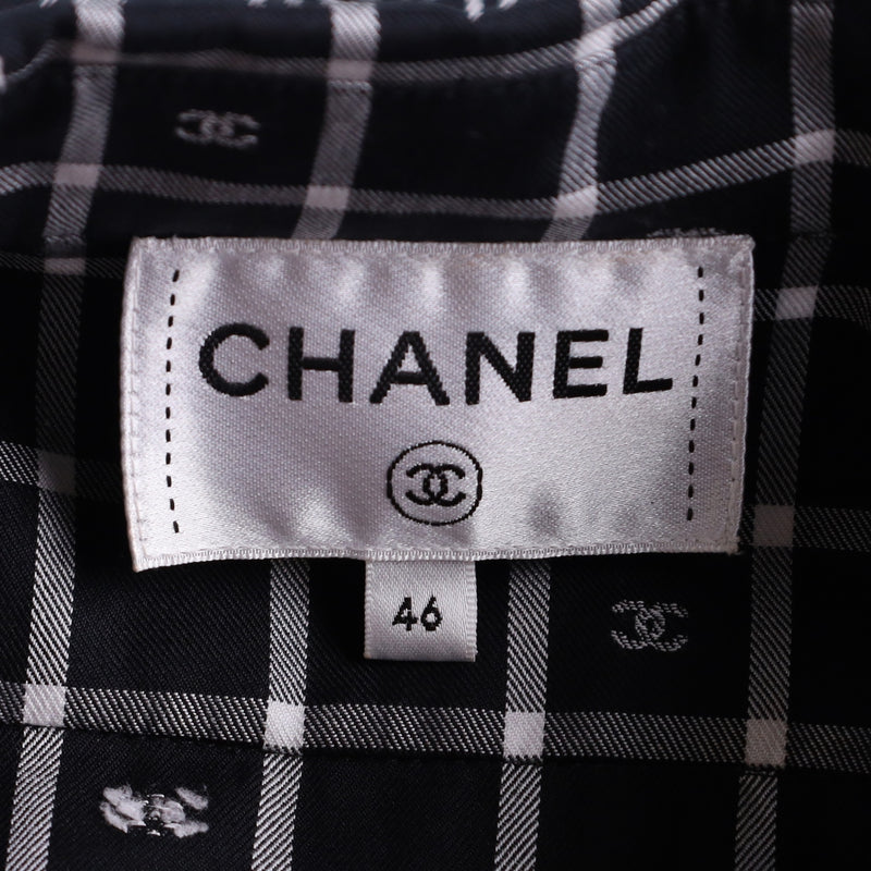 Chanel CC Logo Plaid Shirt Dress